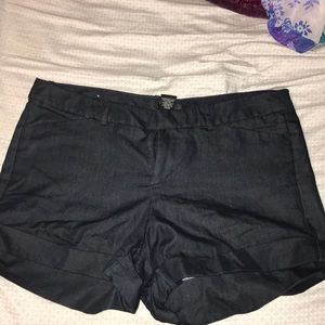 Dark blue denim dress shorts